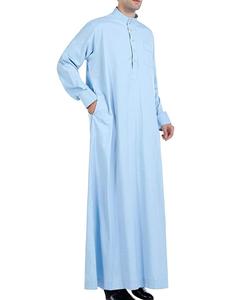 Thobe en coton de style omanais, vêtements musulmans, Jalabiya, Thawb marocain, Dubai, Jubba, Robe, Vêtements traditionnels arabes du Moyen-Orient, Thobe pour hommes - Product Image 2