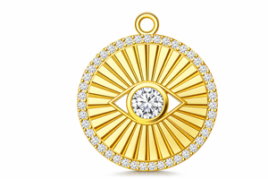 Colgante de oro radiante con halo de circonita cúbica y collar de plata de ley para ella - Product Image 2