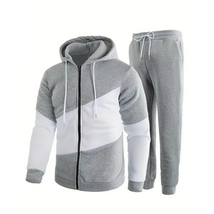Ensemble de survêtement d'hiver épais pour hommes, avec capuche et fermeture éclair, pour le jogging et le sport décontracté, respirant, séchage rapide, couleur et logo personnalisables, OEM - Product Image 3