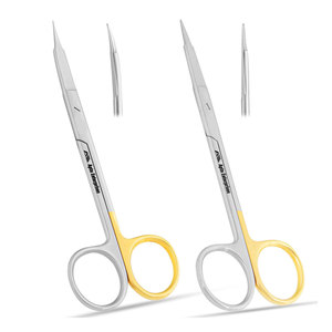 Juego de Tijeras Quirúrgicas Manuales de Alta Calidad con Certificación CE, Juego de Dos Tijeras de 13 cm con Hojas Dentadas Rectas y Curvas para un Corte Preciso - Product Image 1