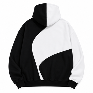 Sudadera con Capucha Dumela Color Blocking para Hombre, Oversize, de Algodón French Terry, con Bolsillo Frontal, Estilo Casual para Otoño - Product Image 2