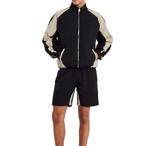 Windproof <b>Knitted</b> Terry Casual Windbreaker <b>Set</b> New Stylish Men's Winter Breathable Quick Dry Digital Printing Zipper Jacket - Product Image 4