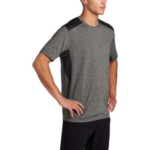 Camiseta de Manga Corta Gris para Hombre, Corte Regular, Secado Rápido, Tejido de Poliéster, Estilo Casual, Cuello Redondo, Diseño Sólido - Product Image 5