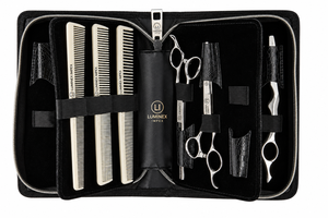 Ciseaux droits pour gauchers NYBL-55 de 5,5 pouces, JAPON, acier 440C, tranchants, dureté 58-59HRC, manche en acier inoxydable, ciseaux de barbier, cheveux, 28 - Product Image 5