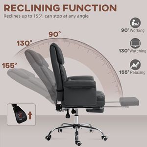 Sedia da Ufficio Direzionale Reclinabile in Pelle PU con Supporto Lombare Ergonomico e Base Girevole in Nylon - Product Image 6