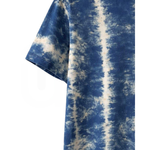 Camiseta de Manga Corta con Cuello Redondo y Estampado Tie-Dye para Hombre, Informal, Tejida, con Patrón de Arcoíris, Corte Regular, Transpirable, 100% Algodón - Product Image 6