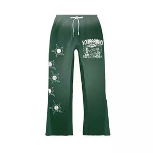 Breathable Acid Wash Gym Flare Wide Leg Men <b>Sweatpants</b> Sun Faded Fleece Blank Baggy Pants Flat Wide <b>Wholesale</b> <b>Flared</b> <b>Sweatpants</b> - Product Image 2