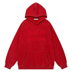 เสื้อฮู้ดดี้ผู้ชายทรงโอเวอร์ไซส์ ผ้าเทอร์รี่คุณภาพพรีเมียม ล้างสีแบบวินเทจ 100% ผ้าฝ้ายฟลีซ กันน้ำ ระบายอากาศ แห้งเร็ว - Product Image 5