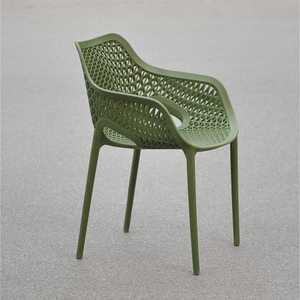 Silla de Plástico Moldeada en Forma de Barco, Color Verde Militar, de Alta Gama, Moderna, Impermeable y Duradera, para una Experiencia Cómoda en el Jardín al Aire Libre - Product Image 2