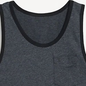 Wholesale Price <b>Top</b> Quality Men O-Neck Sleeveless Knitted <b>Tank</b> <b>Top</b> Solid Color Casual Wear Gray with <b>Black</b> Trim - Product Image 4