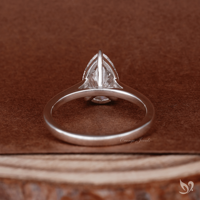 Bague de fiançailles en or blanc 10K avec diamant de laboratoire taille poire certifié IGI, monture cathédrale, forme goutte d'eau, cadeau idéal
