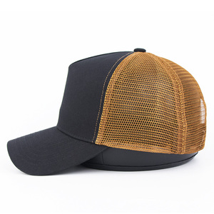 Customized High Quality Structured 5 Panel Blank <b>Hats</b> Mesh Trucker <b>Hat</b> Blank Black Curved Brim Trucker <b>Hat</b> Men - Product Image 5