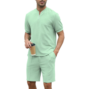 Men Fashion Summer Set casual <b>top</b> and shorts breathable fabric comfortable fit ideal for beach vacation gym and style and sale - Product Image 1