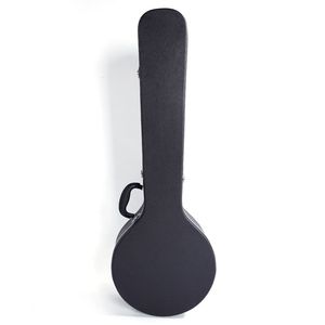Custodia per banjo in pelle nera e legno per banjo a 5 e 6 corde con motivo microgroove - Product Image 2