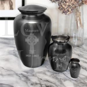 Urnas de cremación grises sencillas al por mayor en 3 tamaños, medianas para adultos, contenedor conmemorativo para cenizas. - Product Image 2