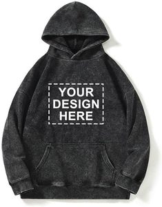 Sudadera con Capucha de Invierno Extra Grande Personalizada TopTie para Hombre y Mujer, 100% Algodón, Diseña Tu Propia Imagen/Texto/Logotipo, Estilo Vintage - Product Image 1