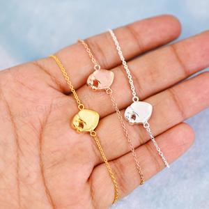 Handmade Solid 925 Silver 18k Gold 10mm Blank Bezel Cup Mother Baby Chain Bracelet Setting 7.5 Inch DIY Jewelry Findings - Product Image 6