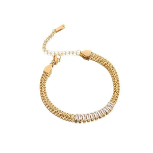 Pulsera de tenis de moissanita en tono dorado con eslabones gruesos, joyería de lujo para mujer, regalo elegante - Product Image 6