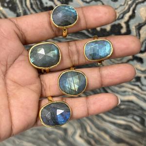 Latest Fashionable <b>Brass</b> <b>Rings</b> Wholesale Gemstone Bezel <b>Rings</b> for Women High quality Bulk Jewelry - Product Image 2