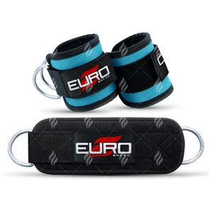 Sangle de cheville en coton robuste pour machines à câbles, rembourrage en néoprène et nylon, fermeture auto-agrippante réglable, légère et portable pour - Product Image 4