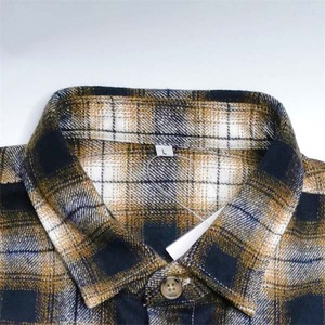 Chemise en flanelle à carreaux pour homme, manches longues, col boutonné décontracté, vêtement d'automne, 100% coton, infroissable, manches complètes - Product Image 3