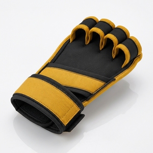Unisex Neoprene Leopard Print Half <b>Finger</b> Wrist <b>Support</b> Gloves Adjustable Palm Guard Hook Loop for Strength Training Gym Tennis - Product Image 5