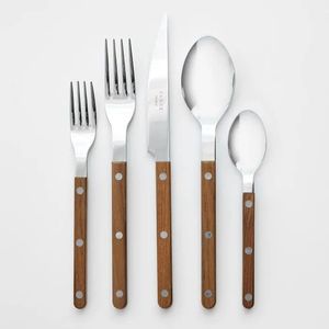 Premium Stainless Steel Knife Fork Spoon <b>Set</b> Mirror Polished Cutlery <b>Set</b> Eco-Friendly 5-Piece Tableware <b>Set</b> Nordic Style Cutlery - Product Image 3