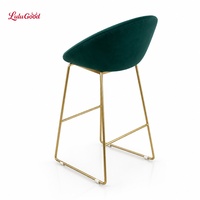 Chaise de bar moderne à pieds hauts pour chambre à coucher, avec structure métallique, design stable pour usage domestique et commercial