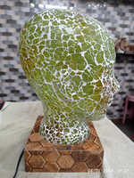 Lampe de table en verre mosaïque visage fait à la main lampe de chevet marocaine colorée lampe de table en mosaïque col de cygne turc
