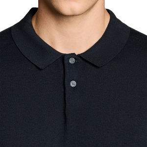 เสื้อโปโลผ้าถักเนื้อนุ่ม สีกรมท่าเข้ม สำหรับผู้ชาย ระบายอากาศได้ดี พรีเมียม สวมใส่สบาย พร้อมตัวเลือกปักโลโก้ตามสั่ง - Product Image 4