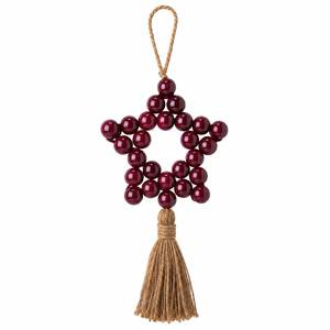 Nouveauté : Ornement suspendu vintage en rotin fait main, forme personnalisée, avec pompon en jute, écologique, couleurs variées RISING INTERNATIONAL - Product Image 1