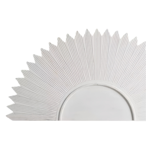 Cabecero de cama California King Size de madera de ingeniería pintada de blanco con tallado artístico inteligente y diseño de media luna, estilo Marroquí - Product Image 4