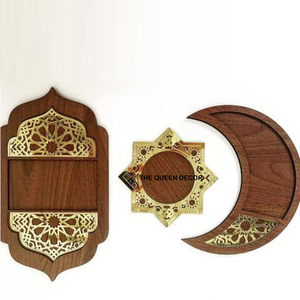 ถาดโลหะสีทองสำหรับตกแต่งบ้านและเสิร์ฟแขกในช่วงรอมฎอนและเทศกาลอีด ดีไซน์พิเศษสำหรับพิธีกรรมแบบดั้งเดิม - Product Image 5