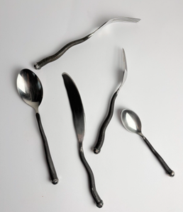 Juego de Cubiertos Grises de Última Moda, Vajilla para Eventos, Juego de Cubiertos de Acero Inoxidable Aptos para Lavavajillas, Cubiertos al por Mayor, Estilo Forjado a Mano - Product Image 2