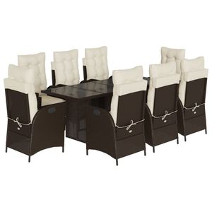 Juego de Comedor para Jardín en Color Crema, Blanco y Marrón - Product Image 2