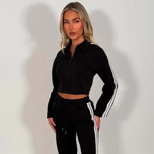 Ensemble pull rayé et pantalon droit deux pièces pour femme – Collection Spot - Product Image 2