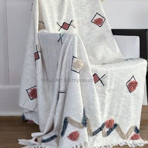 Manta Decorativa de Algodón con Estampado Naranja, Manta para Sofá o Cama, Ecológica, para Todas las Estaciones - Product Image 3