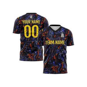Camiseta de Fútbol Personalizada para Hombre, Manga Corta, Azul Claro, Patrón Geométrico, Secado Rápido, Poliéster, Cuello Redondo, Ropa Deportiva, Camiseta de Equipo - Product Image 4