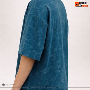 เสื้อยืดขายดี ทรงโอเวอร์ไซส์ ไหล่ตก ผ้าเจอร์ซีย์คอตตอน 100% รับผลิตแบบ OEM สำหรับใส่กลางแจ้ง 男女兼用 - Product Image 5