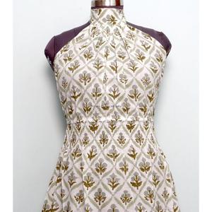Robe Midi Moulante en Coton à Motifs Floraux Moderne de Haute Qualité pour Femme, Magnifique, Col Halter, Dos Nu, Sans Manches, Respirante et Écologique - Product Image 2
