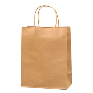Sacs d'emballage alimentaire en papier kraft brun écologiques recyclés pour restaurants, cafés, plats à emporter, avec logo personnalisé imprimé - Product Image 5