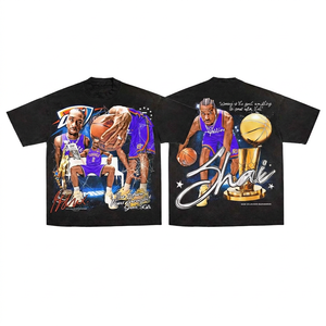 T-shirt de basketball Thunder pour homme, noir, manches courtes, imprimé, style streetwear, jersey en coton épais, col rond, coupe décontractée - Product Image 2