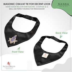 Corbata Masónica con Compás y Escuadra para Maestro Masón, de Poliéster, Tamaño Personalizado, The Masonic Exchange - Product Image 2