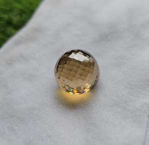 โมอิสซาไนต์สีเหลืองแชมเปญขนาด 20 มม. รูปทรงฟุตบอลเหลี่ยมเพชรพลอย สำหรับจี้ห้อยคอ จี้ห้อยคอแบบกำหนดเองอื่นๆ - Product Image 1