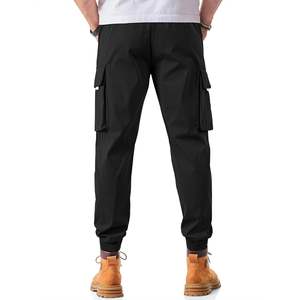 Pantalons cargo de gymnastique pour hommes personnalisés, cordon de serrage, taille extensible, pantalon droit avec plusieurs poches, pantalon de survêtement fuselé - Product Image 6