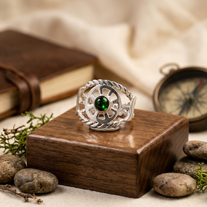 Natural Green Onyx 5mm Round Gemstone <b>Ring</b> Silver Plated Brass Handmade <b>Statement</b> <b>Ring</b> Wholesale Jewelry - Product Image 5