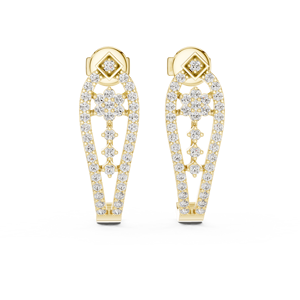 UNIQUE LAB GROWN Diamond RHODIUM PLATED Certified LUXURY EAR <b>CUFFS</b> SET 18KT YELLOW GOLD DAILY/ PARTY WEAR GIFTING Women Side - Product Image 6