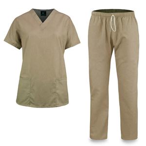 Uniforme médico tejido poliéster algodón unisex uniforme de enfermería hospitalaria con pantalones para correr y detección de agujas - Product Image 1
