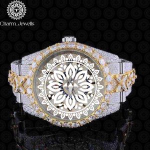 Reloj de Lujo Charm_Jewells de Acero Inoxidable con Incrustaciones de Diamantes, Movimiento Mecánico Analógico, Caja de 40 mm, Cierre Oculto con Botón de Presión para Hombre - Product Image 1