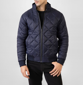 OEM Wholesale Men's Plus Size Winter Puffer Jacket 3D Puff Print Customizable Logo 100% Zipper Closure Breathable Windproof - Product Image 1